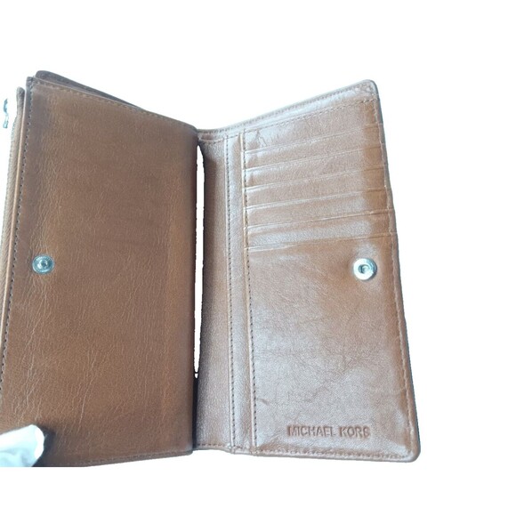 Michael Kors Astor Leather Wallet Cognac Brown Vintage - Picture 6 of 10